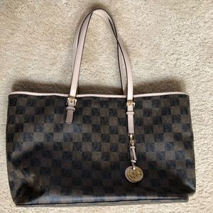 Michael Kors Signature Checkerboard Jet Set Tote